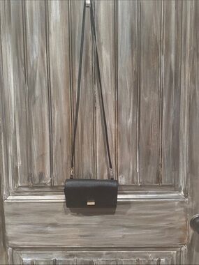 kate spade Black Leather Crossbody with Gold Hardware